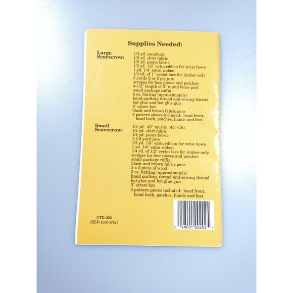 Andy And Amber Scarecrow By Belinda Crouse Wood Tummy Series Pattern Booklet - Picture 2 of 7